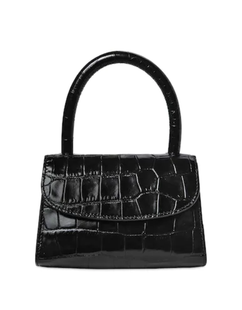 MINI BLACK CROCO EMBOSSED LEATHER