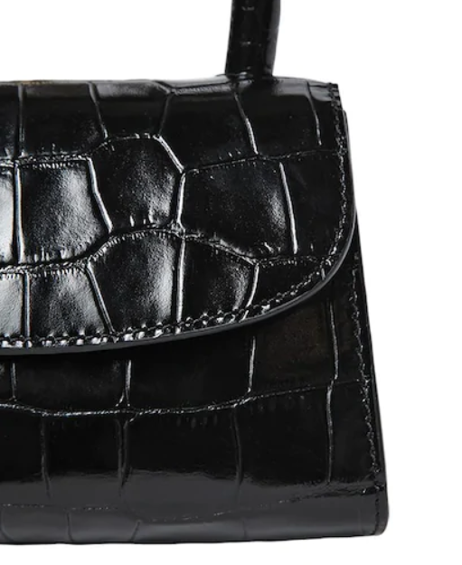 MINI BLACK CROCO EMBOSSED LEATHER