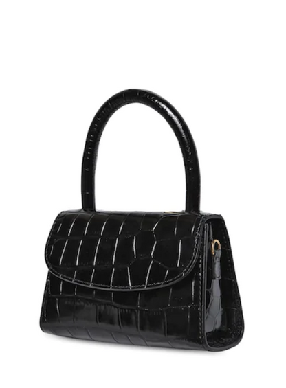 MINI BLACK CROCO EMBOSSED LEATHER