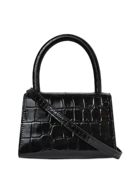 MINI BLACK CROCO EMBOSSED LEATHER