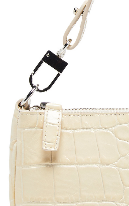 CREAM CROCO EMBOSSED LEATHER